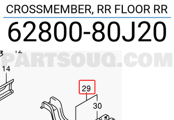 Suzuki 6280080J20 CROSSMEMBER, RR FLOOR RR