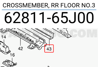 Suzuki 6281165J00 CROSSMEMBER, RR FLOOR NO.3