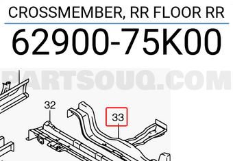 Suzuki 6290075K00 CROSSMEMBER, RR FLOOR RR