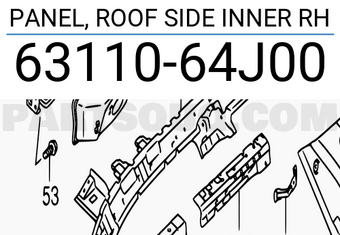 Suzuki 6311064J00 PANEL, ROOF SIDE INNER RH