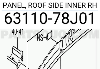 Suzuki 6311078J01 PANEL, ROOF SIDE INNER RH