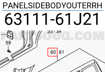 Suzuki 6311161J21 PANELSIDEBODYOUTERRH
