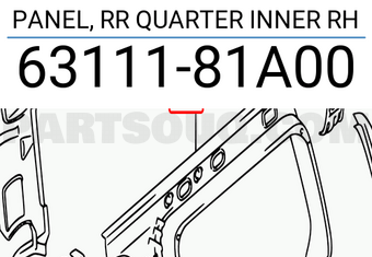 Suzuki 6311181A00 PANEL, RR QUARTER INNER RH