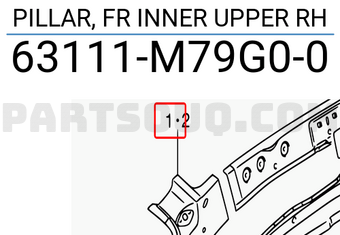 Suzuki 63111M79G00 PILLAR, FR INNER UPPER RH