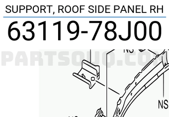 Suzuki 6311978J00 SUPPORT, ROOF SIDE PANEL RH