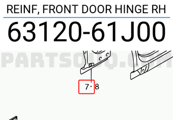 Suzuki 6312061J00 REINF, FRONT DOOR HINGE RH