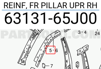 Suzuki 6313165J00 REINF, FR PILLAR UPR RH