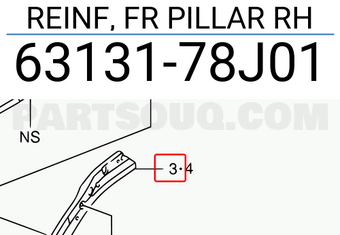 Suzuki 6313178J01 REINF, FR PILLAR RH