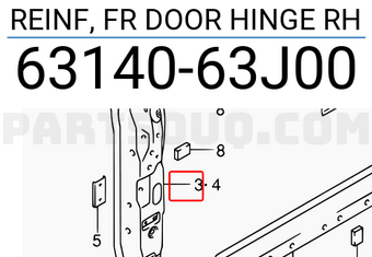 Suzuki 6314063J00 REINF, FR DOOR HINGE RH