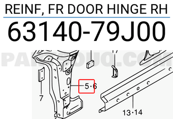 Suzuki 6314079J00 REINF, FR DOOR HINGE RH