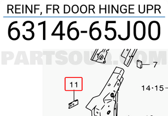 Suzuki 6314665J00 REINF, FR DOOR HINGE UPR