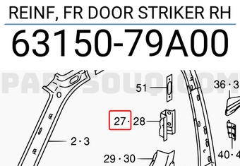 Suzuki 6315079A00 REINF, FR DOOR STRIKER RH