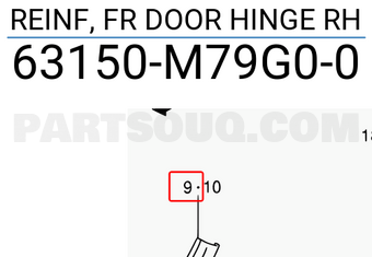 Suzuki 63150M79G00 REINF, FR DOOR HINGE RH