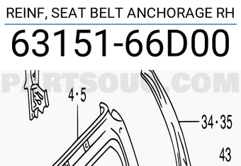 Suzuki 6315166D00 REINF, SEAT BELT ANCHORAGE RH