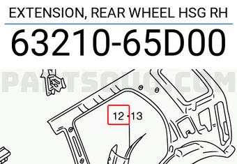 Suzuki 6321065D00 EXTENSION, REAR WHEEL HSG RH