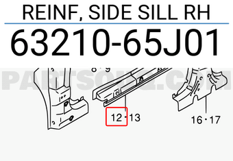 Suzuki 6321065J01 REINF, SIDE SILL RH