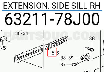 Suzuki 6321178J00 EXTENSION, SIDE SILL RH