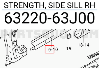 Suzuki 6322063J00 STRENGTH, SIDE SILL RH
