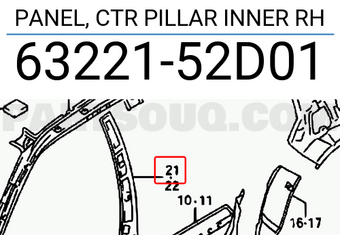 Suzuki 6322152D01 PANEL, CTR PILLAR INNER RH