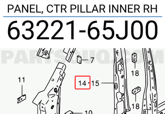 Suzuki 6322165J00 PANEL, CTR PILLAR INNER RH