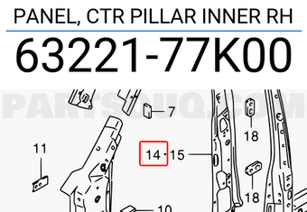 Suzuki 6322177K00 PANEL, CTR PILLAR INNER RH