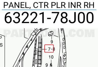 Suzuki 6322178J00 PANEL, CTR PLR INR RH