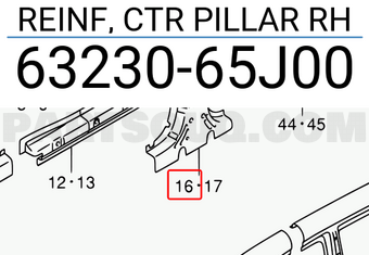 Suzuki 6323065J00 REINF, CTR PILLAR RH
