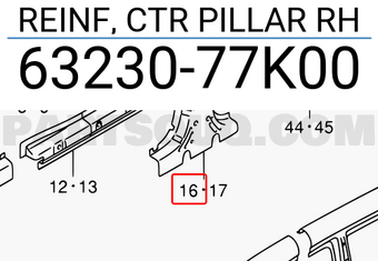 Suzuki 6323077K00 REINF, CTR PILLAR RH
