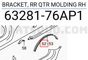 Suzuki 6328176AP1 BRACKET, RR QTR MOLDING RH