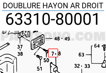 Suzuki 6331080001 DOUBLURE HAYON AR DROIT