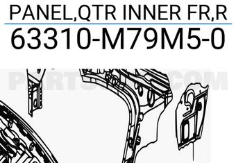 Suzuki 63310M79M50 PANEL,QTR INNER FR,R