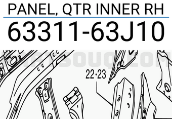 Suzuki 6331163J10 PANEL, QTR INNER RH
