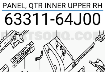 Suzuki 6331164J00 PANEL, QTR INNER UPPER RH