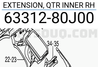 Suzuki 6331280J00 EXTENSION, QTR INNER RH
