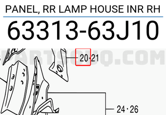 Suzuki 6331363J10 PANEL, RR LAMP HOUSE INR RH