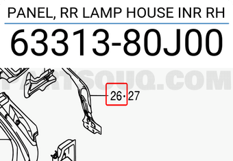 Suzuki 6331380J00 PANEL, RR LAMP HOUSE INR RH