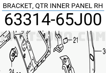 Suzuki 6331465J00 BRACKET, QTR INNER PANEL RH