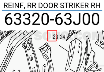 Suzuki 6332063J00 REINF, RR DOOR STRIKER RH
