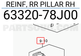 Suzuki 6332078J00 REINF, RR PILLAR RH
