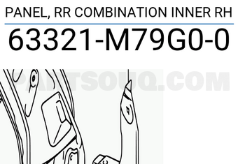 Suzuki 63321M79G00 PANEL, RR COMBINATION INNER RH