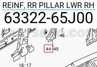 Suzuki 6332265J00 REINF, RR PILLAR LWR RH