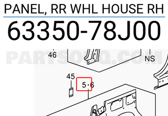 Suzuki 6335078J00 PANEL, RR WHL HOUSE RH
