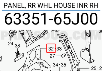 Suzuki 6335165J00 PANEL, RR WHL HOUSE INR RH