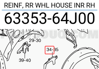 Suzuki 6335364J00 REINF, RR WHL HOUSE INR RH