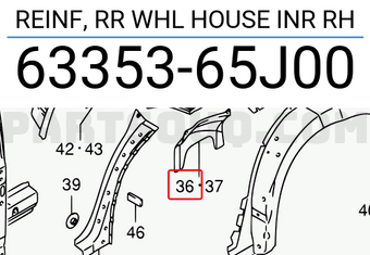 Suzuki 6335365J00 REINF, RR WHL HOUSE INR RH