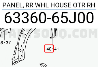 Suzuki 6336065J00 PANEL, RR WHL HOUSE OTR RH