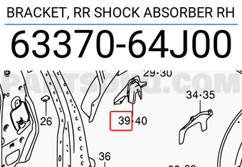 Suzuki 6337064J00 BRACKET, RR SHOCK ABSORBER RH