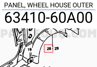 Suzuki 6341060A00 PANEL, WHEEL HOUSE OUTER