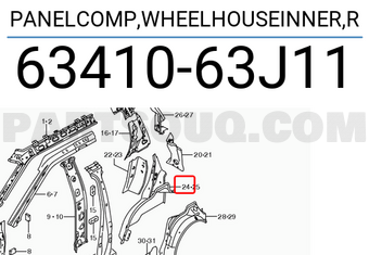 Suzuki 6341063J11 PANELCOMP,WHEELHOUSEINNER,R