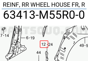 Suzuki 63413M55R00 REINF, RR WHEEL HOUSE FR, R